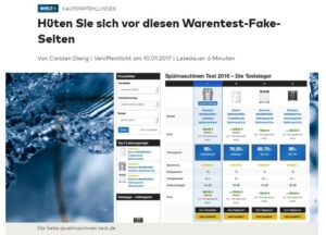 Fake Test Nischenseiten Artikel